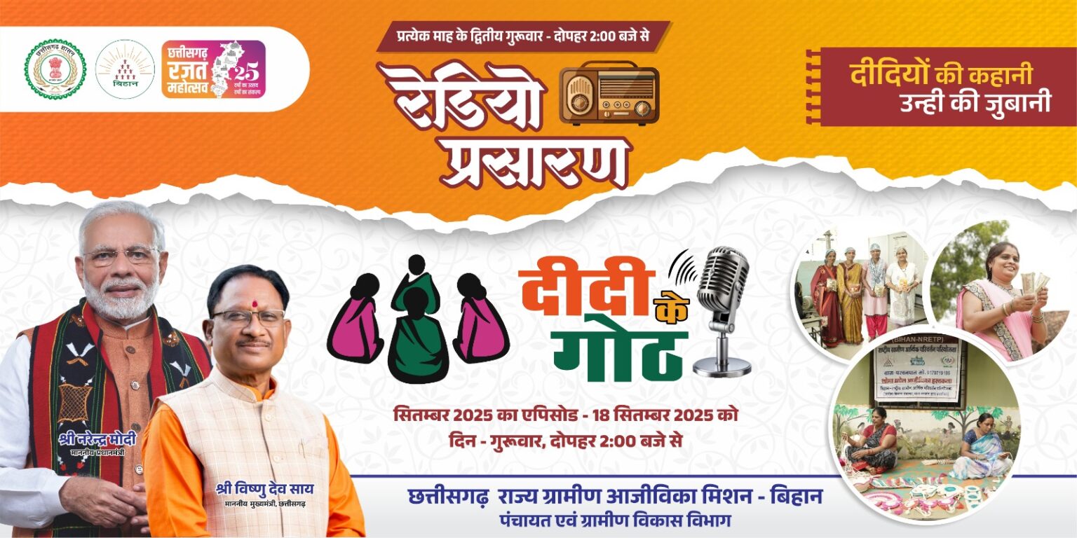 “दीदी के गोठ” रेडियो प्रसारण आज दोपहर 2 बजे