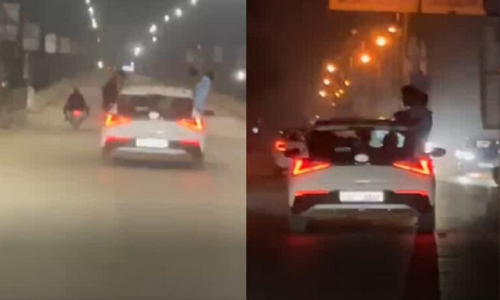 रायपुर की सड़कों पर रफ्तार का कहर: शंकर नगर से मोवा ओवरब्रिज तक आई-20 सवार युवकों का स्टंट शो