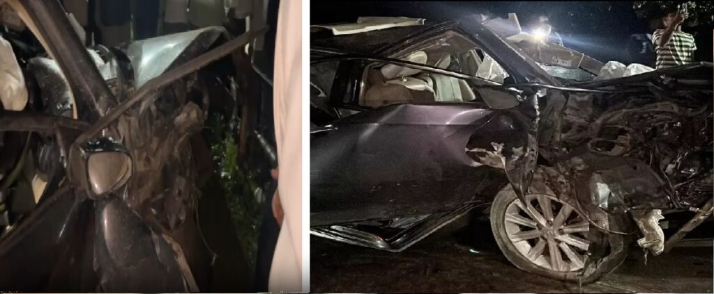 सेंट्रल एवेन्यू पर हादसा टला, टोयोटा कैमरी रेलिंग से जा टकराई; कोई घायल नहीं