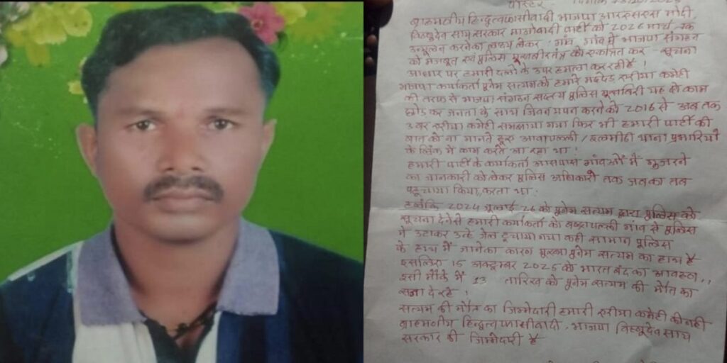 बीजापुर फिर लाल आतंक से दहला: भाजपा कार्यकर्ता की नक्सलियों ने ली जान, पुलिस ने की घटना की पुष्टि