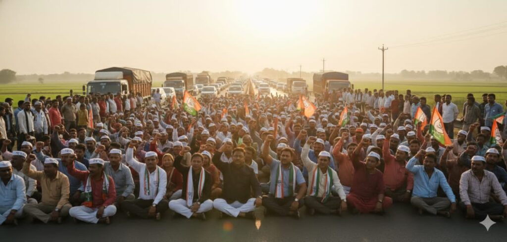 धान खरीदी की अंतिम तिथि बढ़ाने व मनरेगा रद्दीकरण के विरोध में कांग्रेस का धरना, 30 जनवरी को चक्का जाम