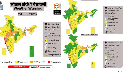 मौसम का मिजाज: 16 घंटे के भीतर देश के 19 राज्यों में भारी बारिश-तूफान का अलर्ट, 90 KM की स्पीड से चलेंगी हवाएं