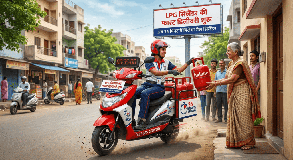 LPG सिलेंडर की फास्ट डिलीवरी शुरू, अब 35 मिनट में मिलेगा गैस सिलेंडर