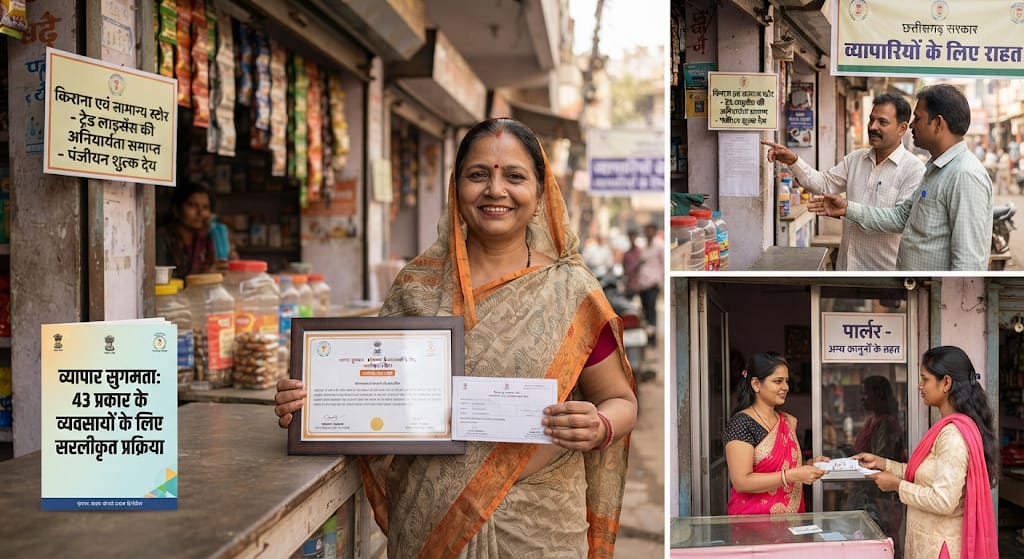 छत्तीसगढ़ के व्यापारियों के लिए बड़ी राहत: 43 प्रकार के व्यवसायों के लिए अब ट्रेड लाइसेंस की अनिवार्यता खत्म