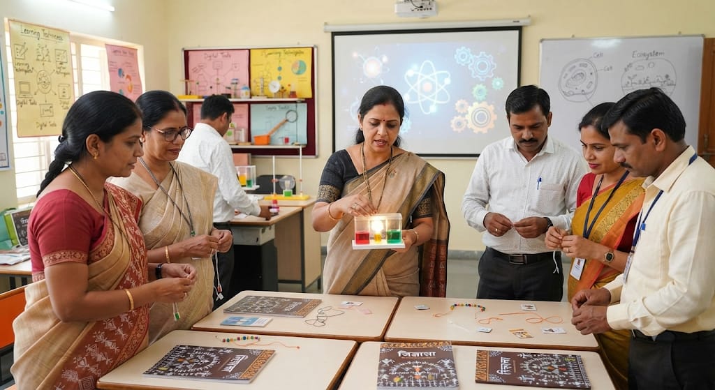 शिक्षकों ने सीखीं एनईपी 2020 और आईसीटी की बारीकियां, ‘जिज्ञासा’ पुस्तक की गतिविधियों का हुआ प्रदर्शन