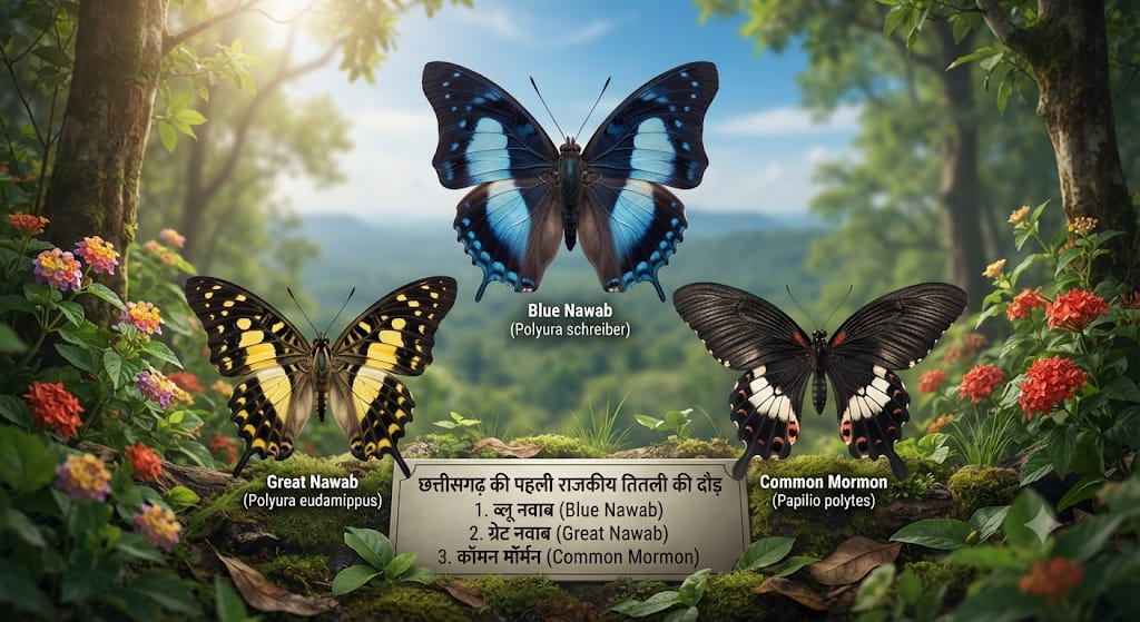 छत्तीसगढ़ को जल्द मिलेगी पहली राजकीय तितली: रेस में शामिल हैं ये 3 प्रजातियां
