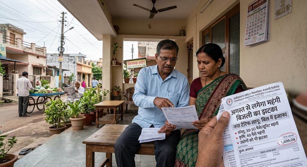 छत्तीसगढ़ में अगस्त से लगेगा महंगी बिजली का झटका: नए टैरिफ से घरेलू, कृषि और उद्योगों के बिल में होगा इजाफा
