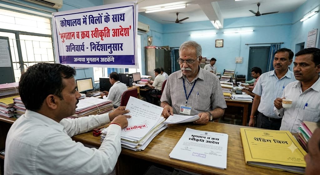 सरकारी दफ्तरों के लिए सख्त निर्देश: कोषालय में बिलों के साथ ‘भुगतान व क्रय स्वीकृति आदेश’ लगाना हुआ अनिवार्य, वरना अटकेंगे पेमेंट