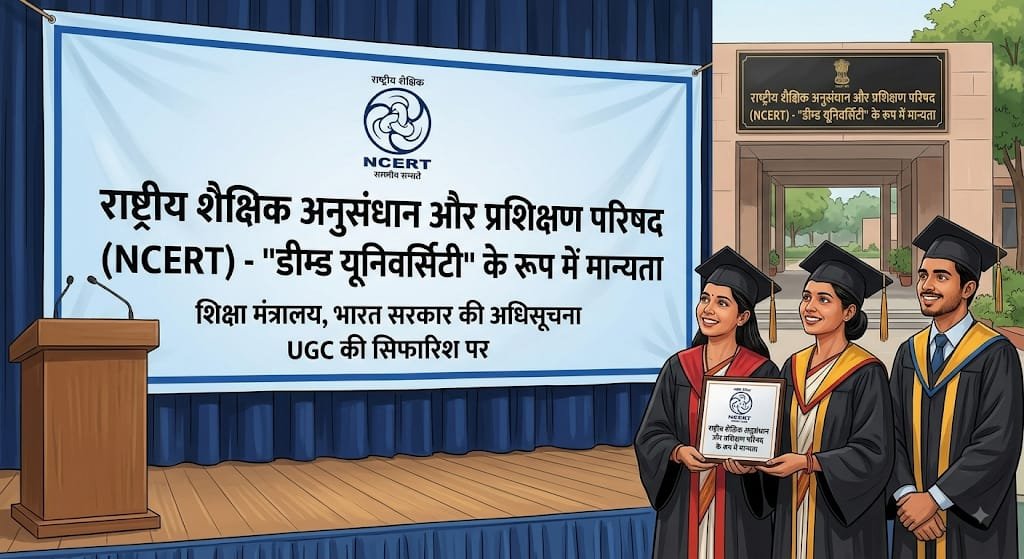 NCERT बना ‘डीम्ड यूनिवर्सिटी ‘, UGC की सिफारिश पर शिक्षा मंत्रालय ने जारी की अधिसूचना