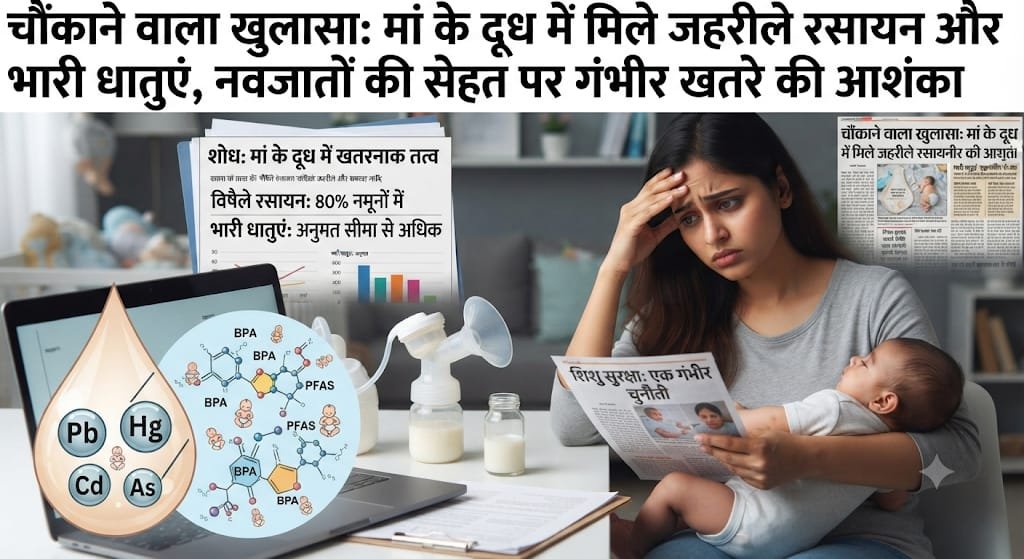 चौंकाने वाला खुलासा: मां के दूध में मिले जहरीले रसायन और भारी धातुएं, नवजातों की सेहत पर गंभीर खतरे की आशंका