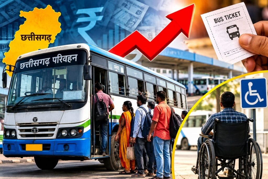 छत्तीसगढ़ में बस यात्रा महंगी: सरकार ने बढ़ाई किराए की दरें, जानिए प्रति किलोमीटर का नया हिसाब और दिव्यांगों के लिए राहत