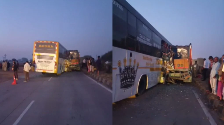 भीषण सड़क हादसा: रायपुर-बिलासपुर हाईवे पर खड़ी ट्रक से टकराई तेज रफ्तार रॉयल बस, 3 यात्रियों की मौके पर मौत, 10 घायल